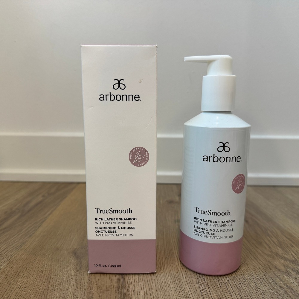 Arbonne TrueSmooth Rich Lather Shampoo Pro Vitamin B5 10oz Vegan New In Box